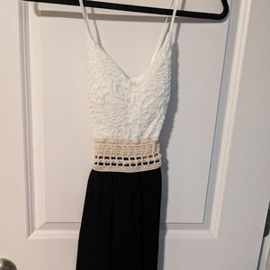 Black and white mini dress